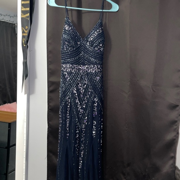 Marina Navy Blue Beaded Prom/Evening gown - Picture 1 of 5